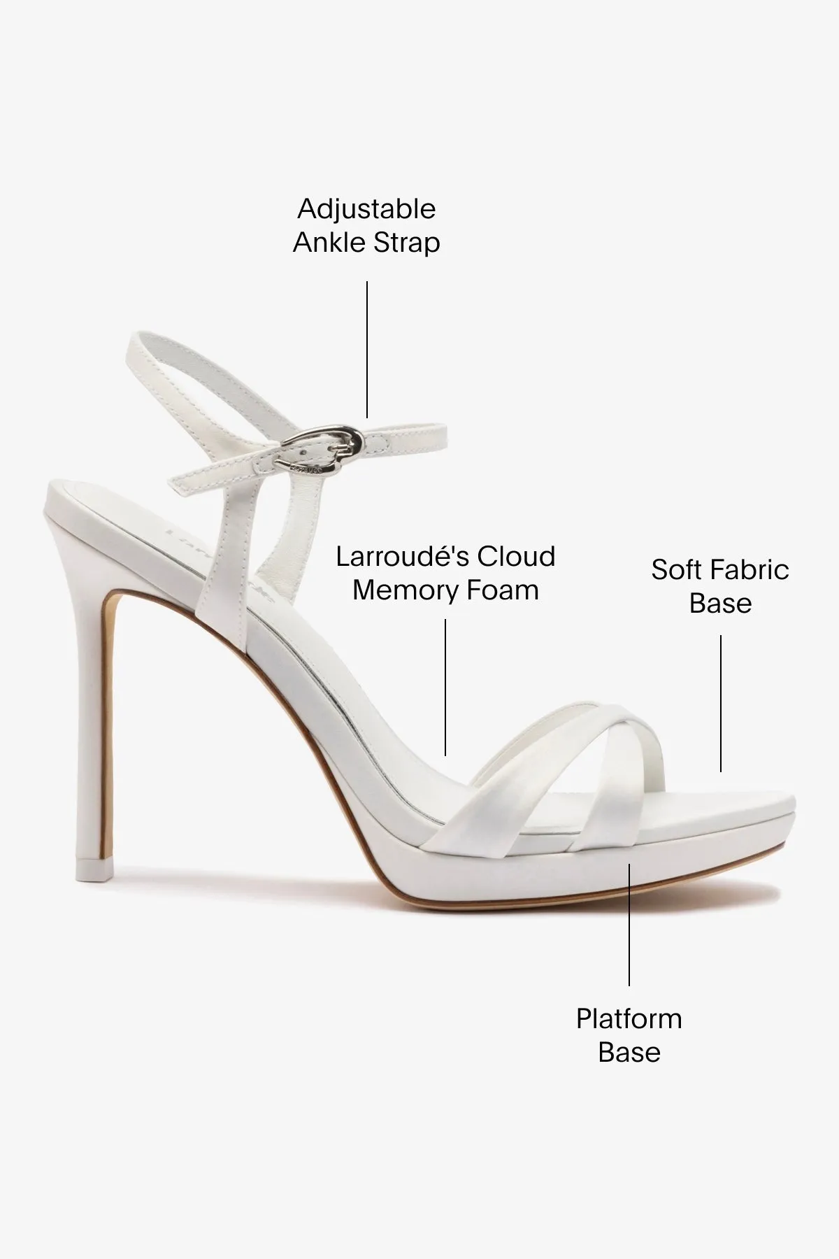 Angelina Sandal In White Satin
