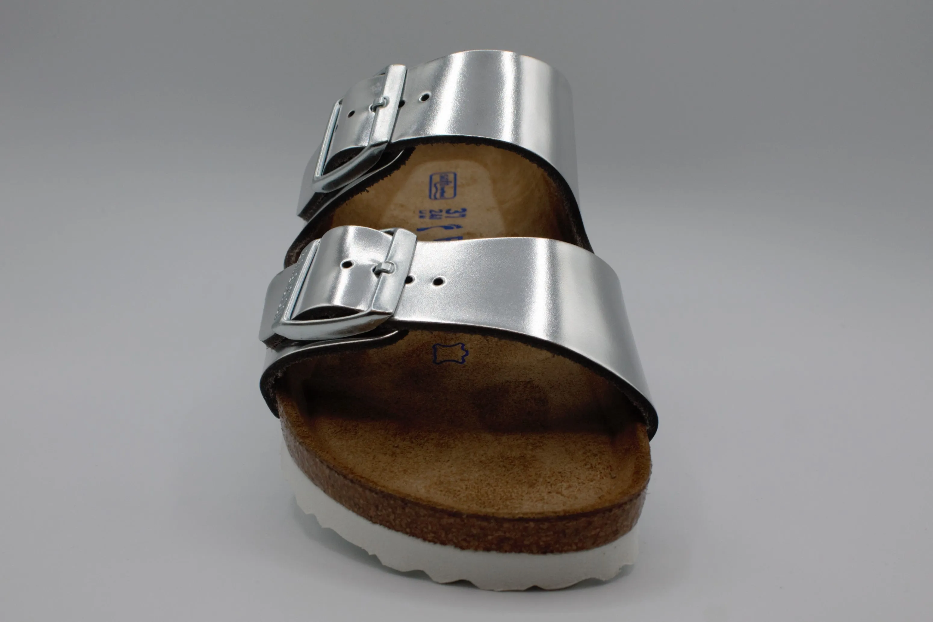 Birkenstock Arizona SFB Metallic Silver slippers