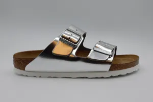 Birkenstock Arizona SFB Metallic Silver slippers