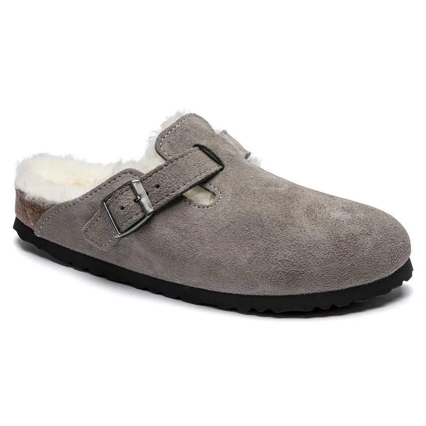 Birkenstock Boston Shearling Stone Coin slippers