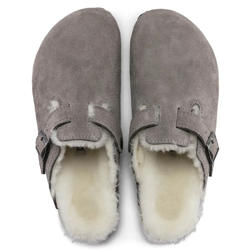 Birkenstock Boston Shearling Stone Coin slippers