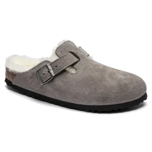Birkenstock Boston Shearling Stone Coin slippers