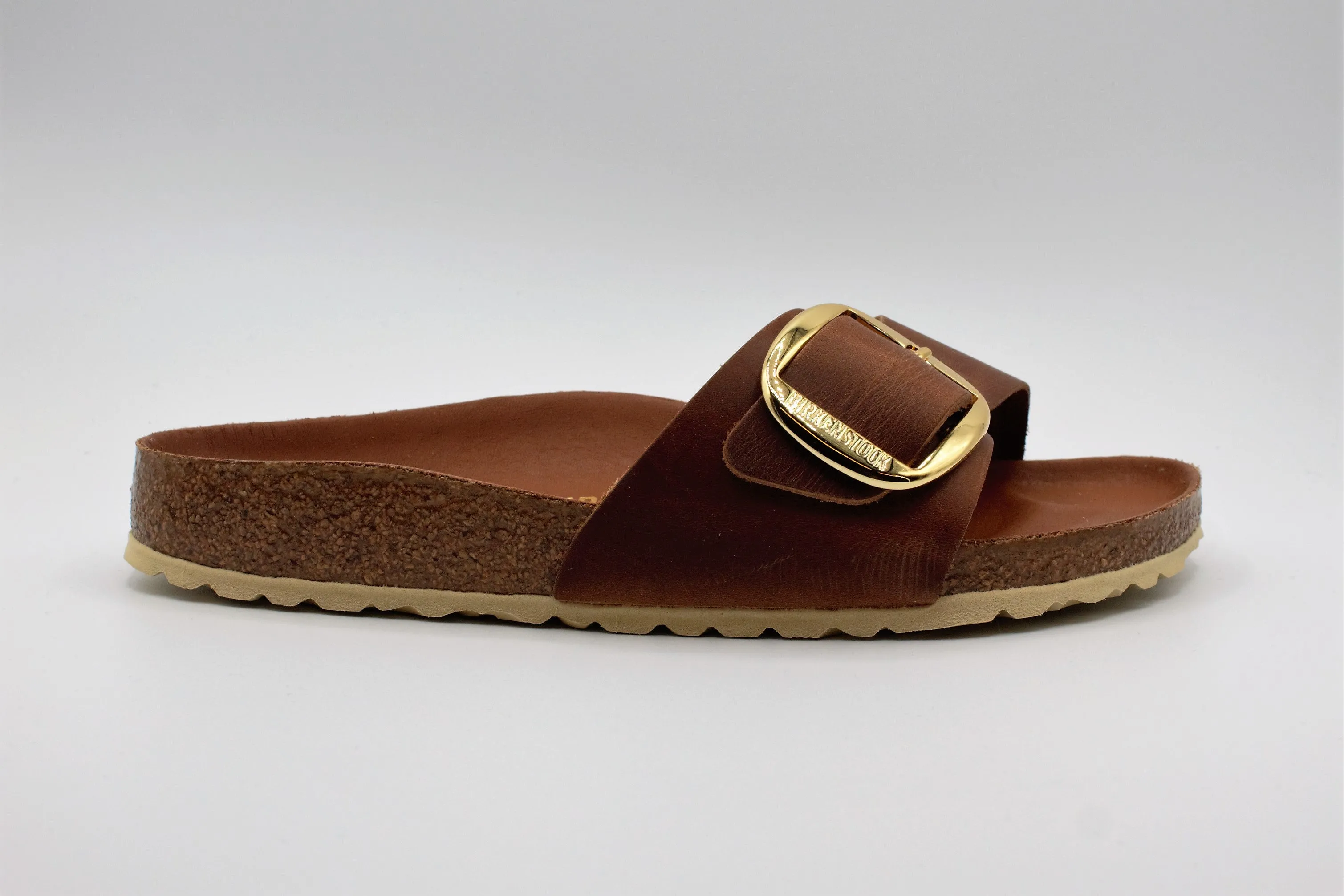Birkenstock Madrid Big Buckle Cognac slippers