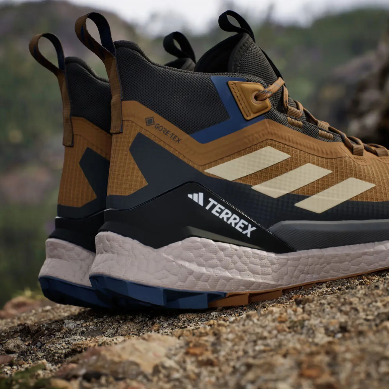Editors Choice Adidas Terrex Free Hiker Shoes 2 Brown / Black / Blue  Almost Sold Out!