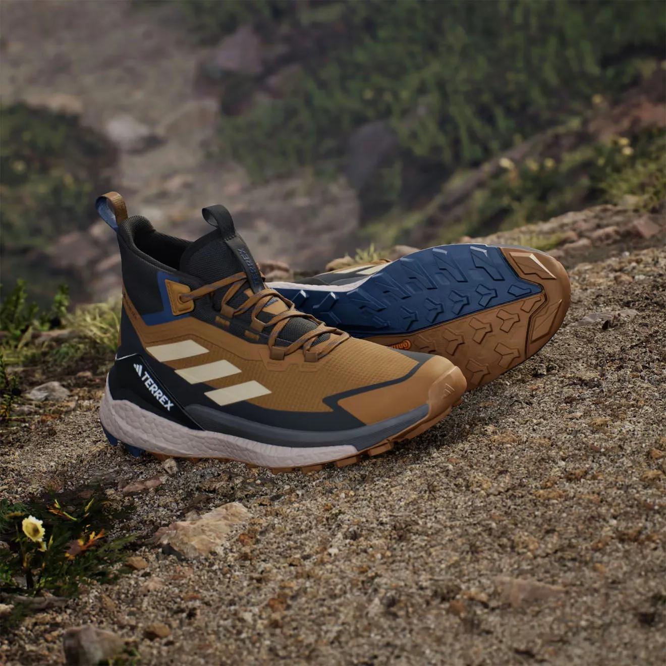 Editors Choice Adidas Terrex Free Hiker Shoes 2 Brown / Black / Blue  Almost Sold Out!