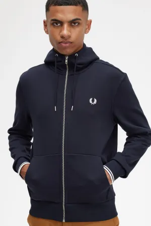 Felpa Fred Perry Hooded Zip Through Sweatshirt