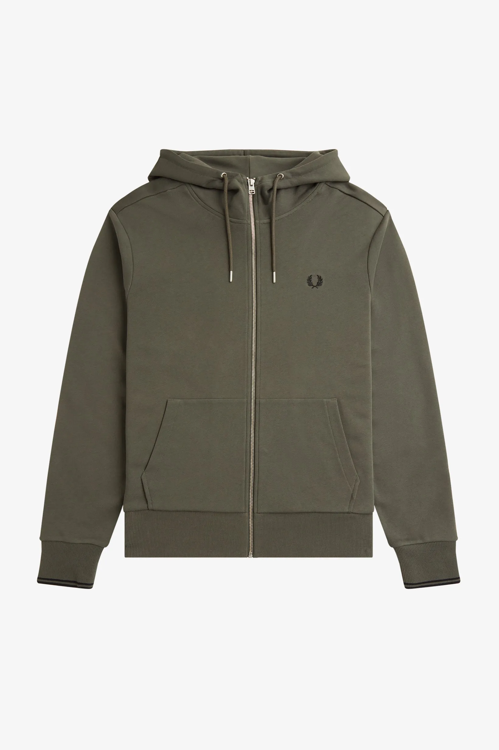 Felpa Fred Perry Hooded Zip Through Sweatshirt