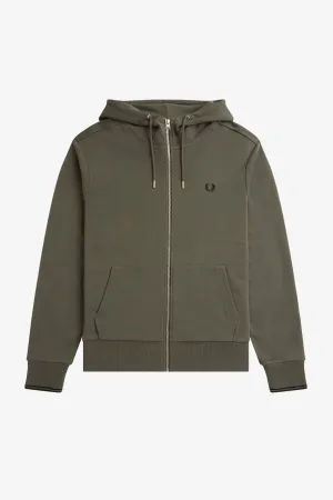 Felpa Fred Perry Hooded Zip Through Sweatshirt