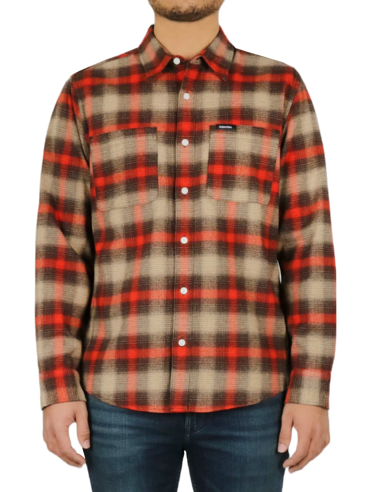Final Few Long Sleeves Linear Ombre Flannel Shirt  Dont Miss Out!