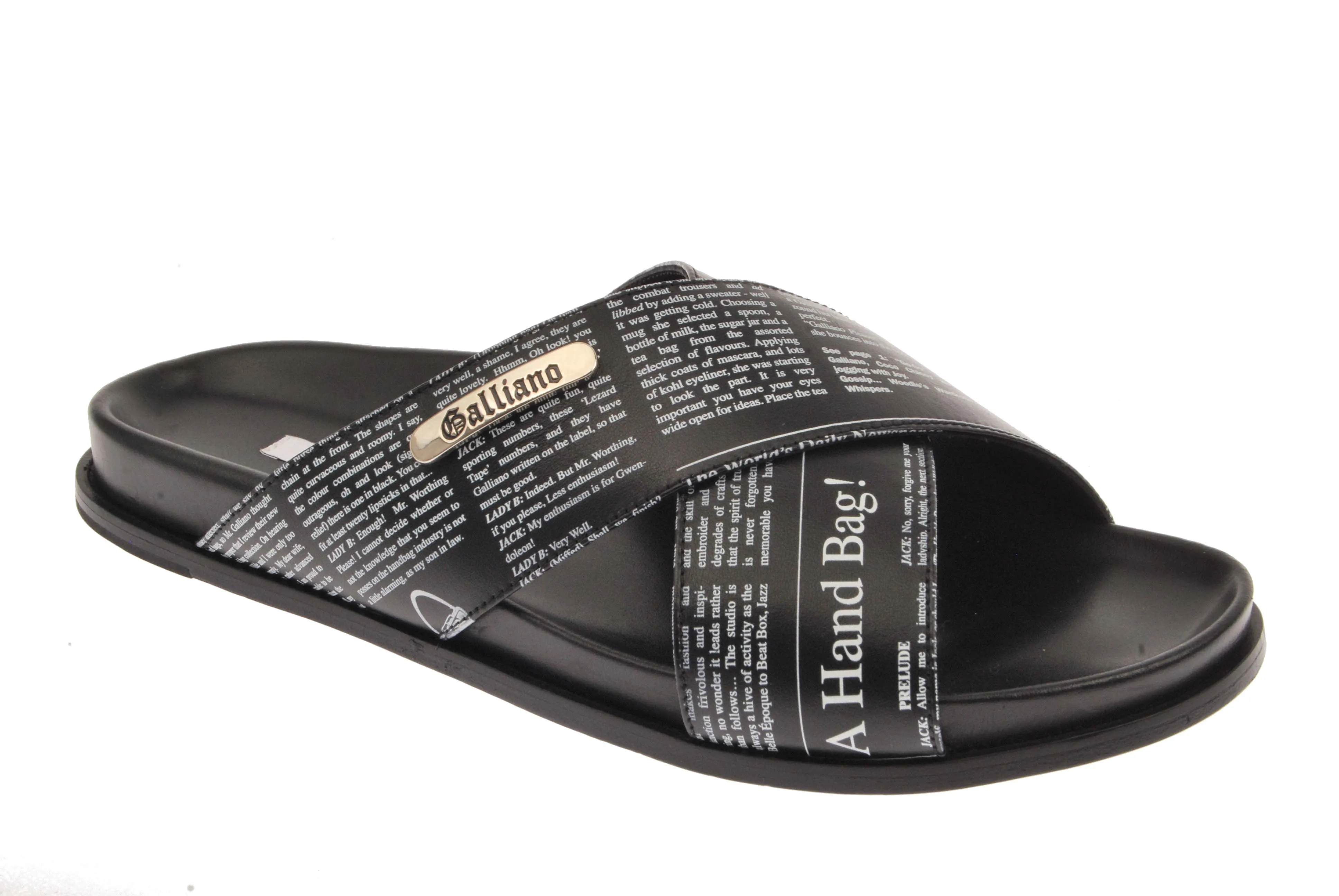 Flash Sale Cross Strap Newsprint Slide  Almost Gone!