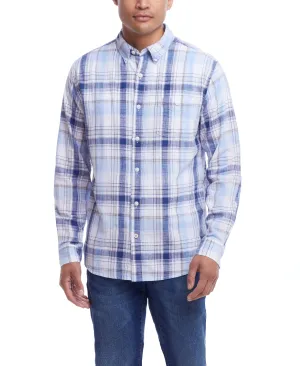 Flash Sale Weatherproof Vintage Men's Long Sleeve Cotton Woven Plaid  Going Fast!
