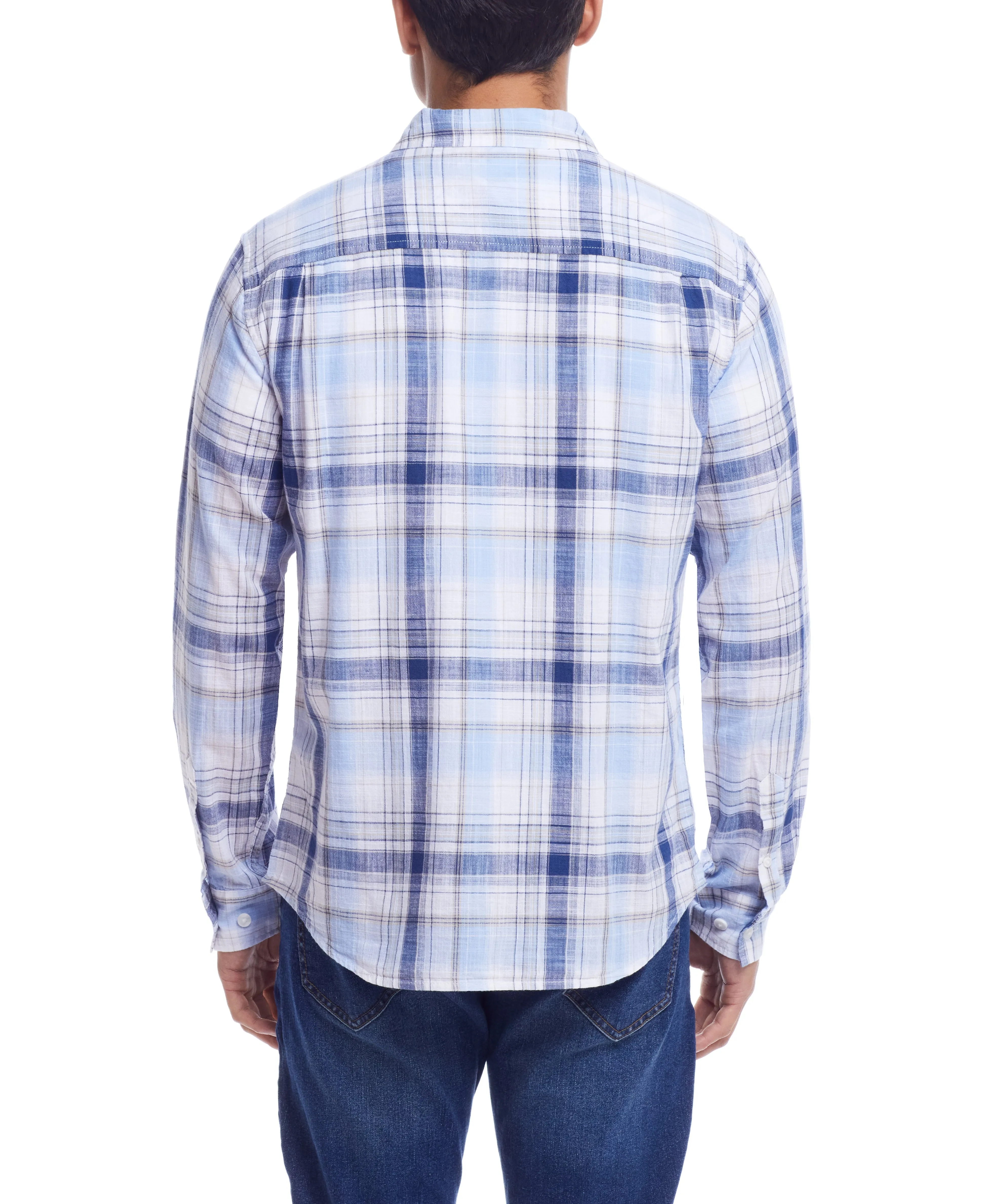 Flash Sale Weatherproof Vintage Men's Long Sleeve Cotton Woven Plaid  Going Fast!