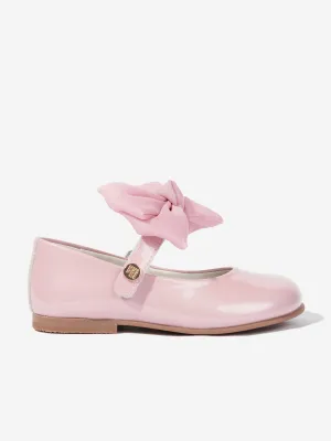 Girls Patent Leather Bow Shoes in Pink