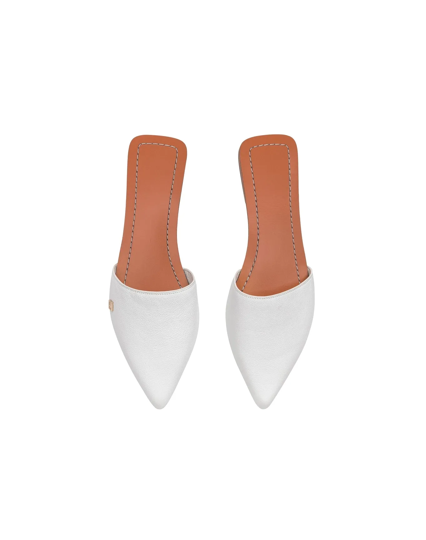 Grace Leather Slippers | White TOGAS