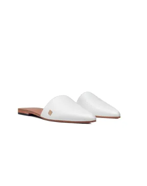 Grace Leather Slippers | White TOGAS