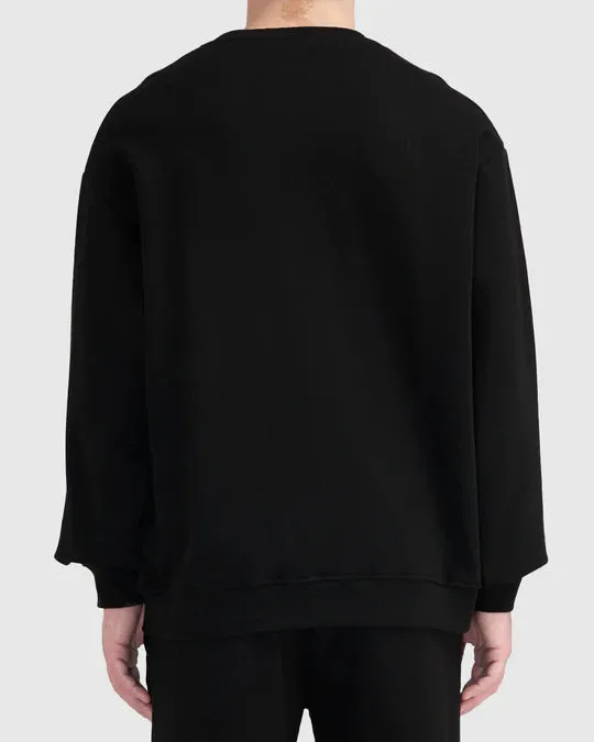 Heaven Door Round Neck Sweatshirt Black