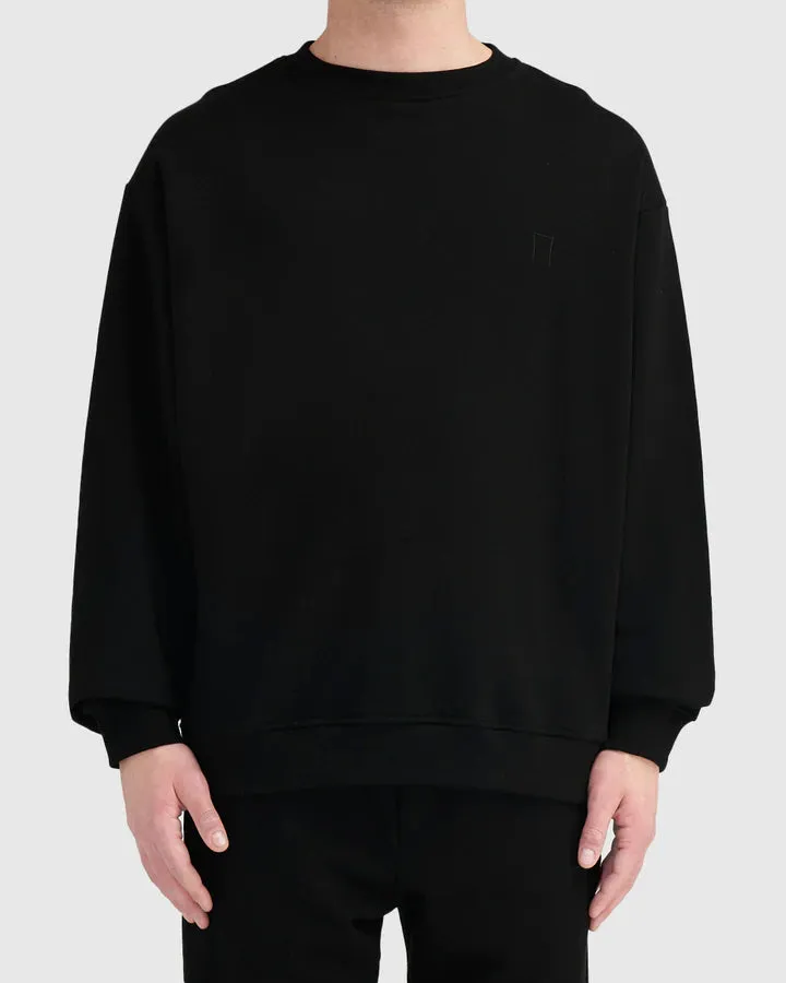 Heaven Door Round Neck Sweatshirt Black