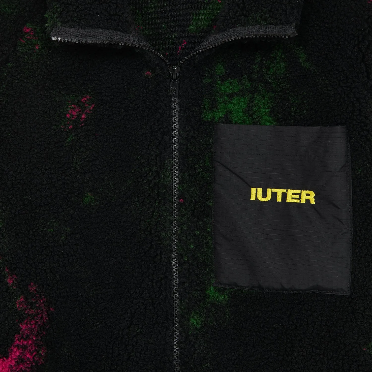 Iuter Tie Dye Fur Zip Neck Sweatshirt