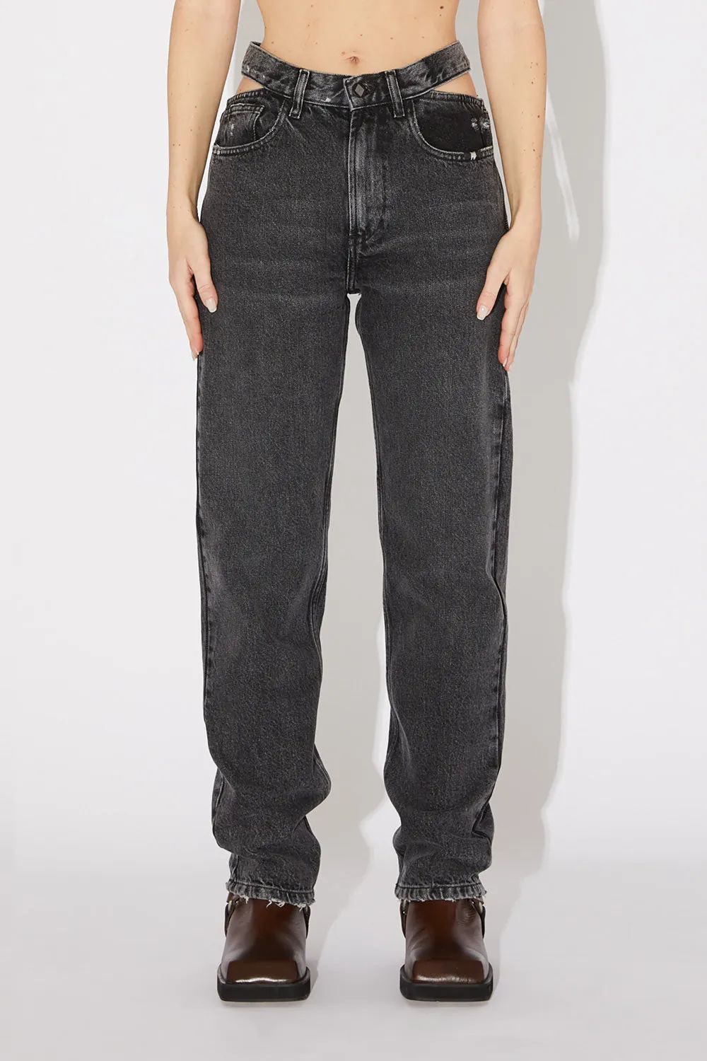 Pantalone Amish Lorena Graphite Denim Black