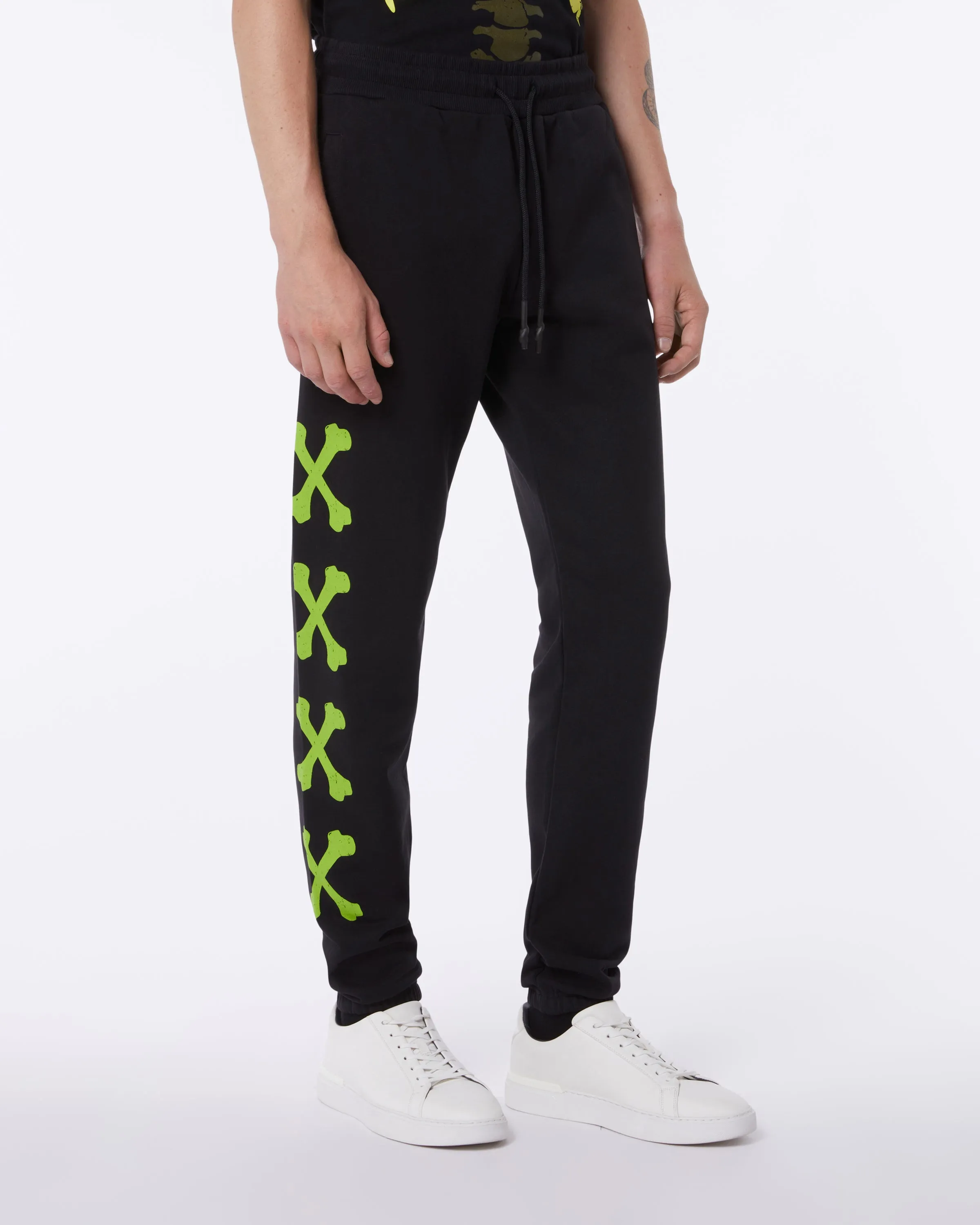 Phobia Black With Green Cross Bones Pants