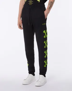 Phobia Black With Green Cross Bones Pants