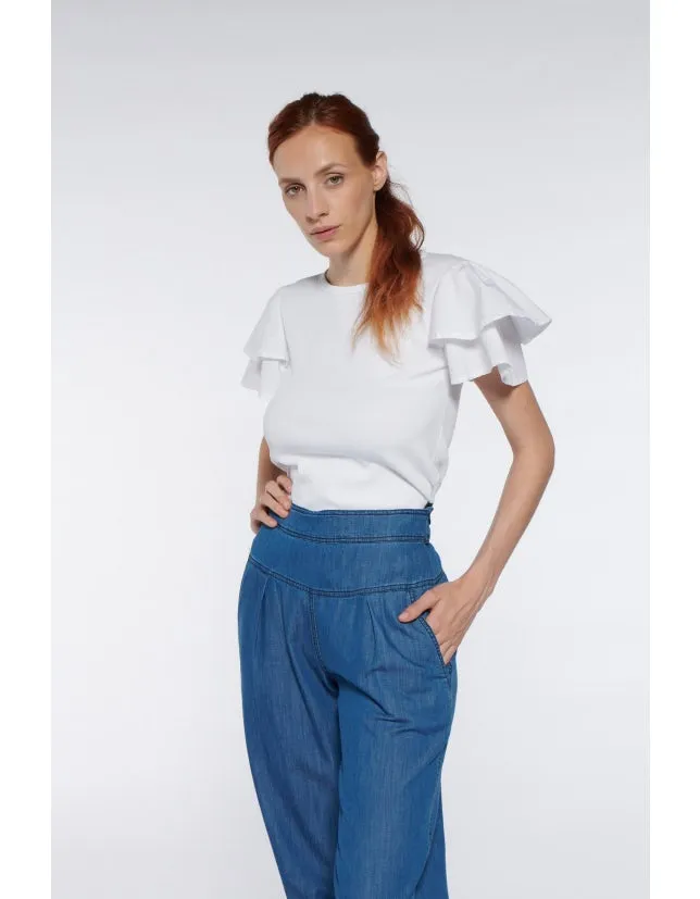 RIBBED T-SHIRT WITH VOLULANT