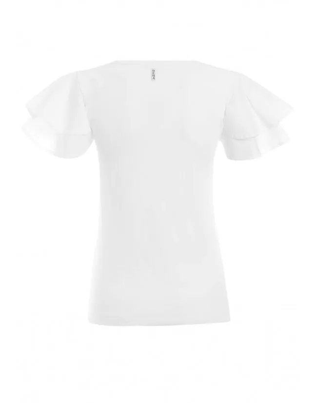 RIBBED T-SHIRT WITH VOLULANT