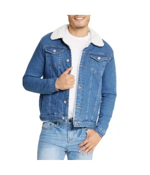 Selling Fast Sherpa Collar Light Blue Denim Jacket  Limited Release!