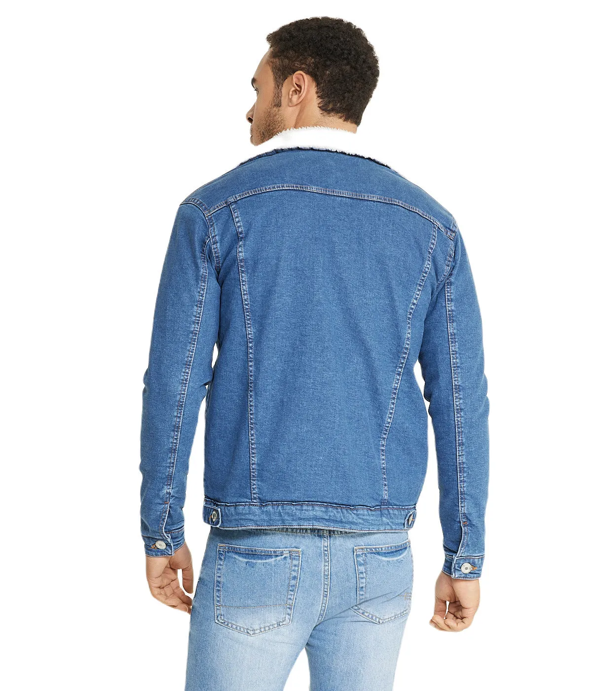 Selling Fast Sherpa Collar Light Blue Denim Jacket  Limited Release!