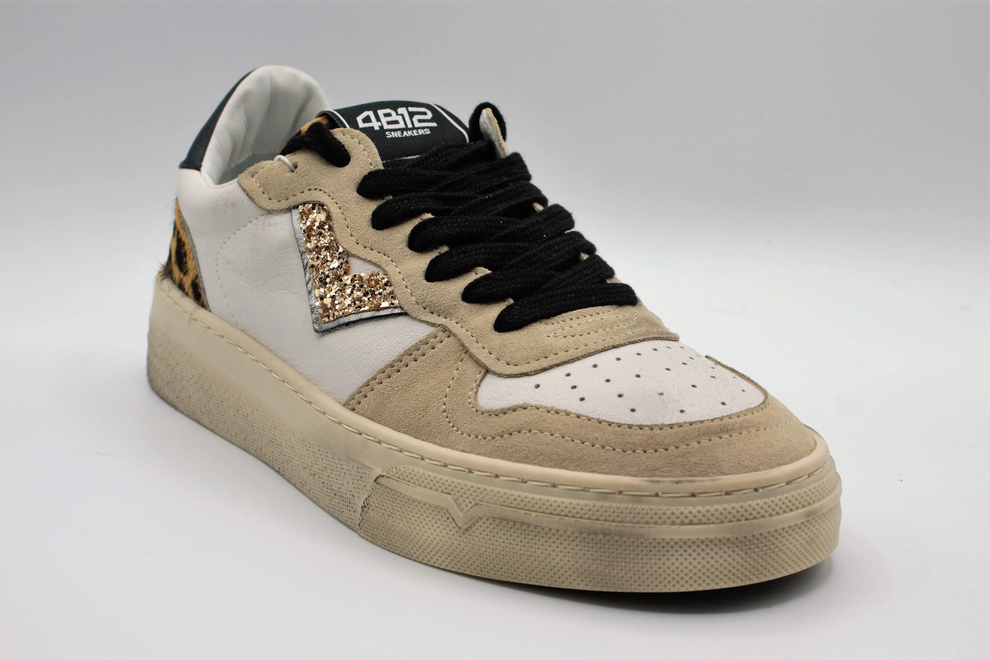 Sneakers 4B12 Hyper Leo/Beige/Bianco