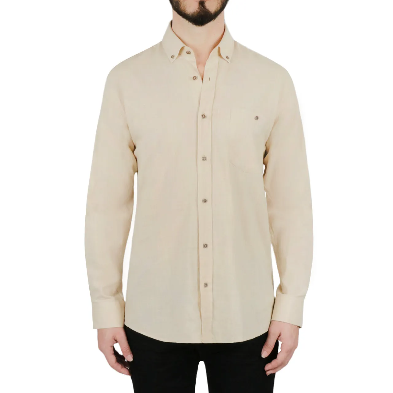 Top Rated Solid Beige Dress Shirt  Last Few Pieces!