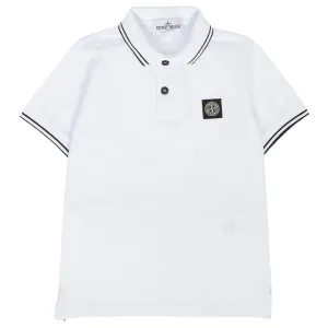 White Logo Polo